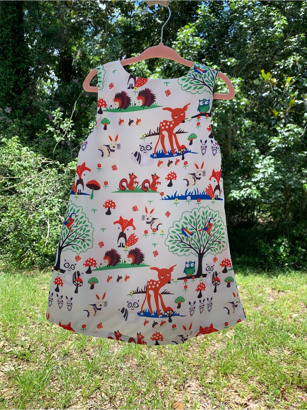 Baby Ball Whimsical Woodland Fox & Deer A-Line Toddler Dress 4T